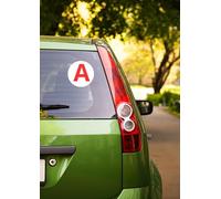Disque A Voiture - Disque A Jeune conducteur Auto - Fixation adhésive - Ø 15cm - A apposer sur Le véhicule - Fabrication Française