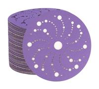 Disque Abrasif 150mm 50 Pièces Disque Abrasifs de Ponçage Propre en Céramique, Disque Ponçage 150 mm à Grain 60, Motif Multi-Trous, Haute Performance, Longue Durée Pour Ponceuse Orbitale Aléatoire