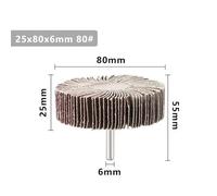 Disque abrasif à lamelles CMCP 80 grains 25-80 mm for tige de 6 mm, accessoires Dremel, papier de verre, outils de polissage(80mm)