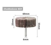 Disque abrasif à lamelles CMCP 80 grains 25-80 mm for tige de 6 mm, accessoires Dremel, papier de verre, outils de polissage(60mm)