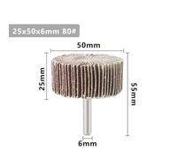 Disque abrasif à lamelles CMCP 80 grains 25-80 mm for tige de 6 mm, accessoires Dremel, papier de verre, outils de polissage(50mm)