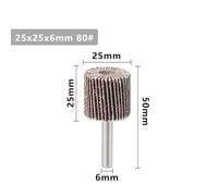 Disque abrasif à lamelles CMCP 80 grains 25-80 mm for tige de 6 mm, accessoires Dremel, papier de verre, outils de polissage(25mm)