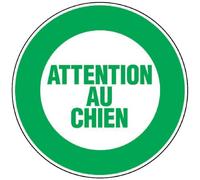 Disque - attention au chien - D: 180 mm