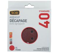 Disque auto-agrippant diamètre 115 mm 8 trous SCID - Grain 40 - Vendu par 5