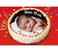 Disque AZYME 15 cm comestible photo sur gateau