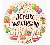 Disque AZYME 15 cm Rond comestible Photo sur gateau