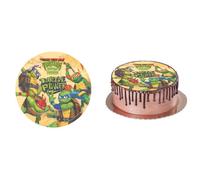 DISQUE AZYME TORTUE NINJA DECORATION GATEAU ANNIVERSAIRE COMESTIBLE Diam 20cm