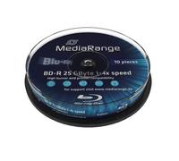 MediaRange Disque vierge Blu-ray MR499 – 10 x BD-R 25 Go 6x – Boîte