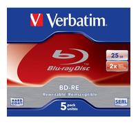 Disque Blu-ray réinscriptible BD-RE Verbatim 25 Go 2x 5 pièces en coffret à bijoux