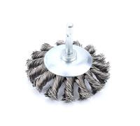 Disque brosse - type disque de 75 mm, avec clou en acier tressé, idéal pour l'ébauche et la finition sur des surfaces métalliques. *