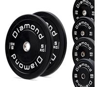 Disque Bumper Pro Diamond pour Crosstraining et Entraînement Fonctionnel | 100% Caoutchouc Inodore | De 5 à 25 Kg | Diamètre du trou 50 mm | Levage de poids et musculation | Individuels ou en paires