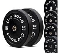 Disque Bumper Pro Diamond pour Crosstraining et Entraînement Fonctionnel | 100% Caoutchouc Inodore | De 5 à 25 Kg | Trou Ø50 mm | Levage de Poids et Musculation | Individuels ou en Paires (2 x 20 kg)