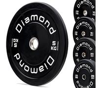 Disque Bumper Pro Diamond pour Crosstraining et Entraînement Fonctionnel | 100% Caoutchouc Inodore | De 5 à 25 Kg | Trou Ø50 mm | Levage de Poids et Musculation | Individuels ou en Paires (1 x 5 kg)