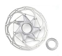Disque Centerlock pour VTT et vélo de route - 140 mm ou 160 mm, noyau en aluminium 7075-T6 avec faces en acier inoxydable, design creux dissipateur de chaleur, (gris 160 mm)