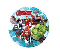 Dekora - Décoration Coméstible en Forme de Disque pour Gâteaux d'Anniversaire pour Enfants des Avengers - 15, 5 cm