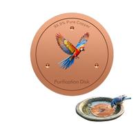Disque Cuivre Bain Oiseaux - 10cm Plaqūe Purification Eau Métal Support Triple Point | Cuivre Puř 99,99% Nettoyant Bassin Oiseaux | Insert Anti Algues Fontaine