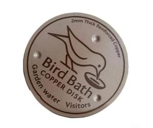Disque de bain d'oiseaux en cuivre pour une utilisation en extérieur, libération d'ions naturelle, réduit la fréquence de nettoyage toute l'année, support stable à trois points, 0,6 mm d'épaisseur
