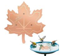 Disque de bain d'oiseaux en cuivre pur à 99,99 % - Bains d'oiseaux pour l'extérieur, disque de purification pour oiseaux en feuille d'érable avec support à trois points pour une eau propre et sûre en