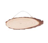 Disque de Bois Ovale Brut pour Bricolage Décoratif 26 à 33 Cm | 2 Crochets et Corde en Jute, Ponçage Fin des Deux Faces, pour Mariages et Créations