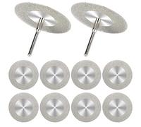 Disque de coupe avec revêtement diamanté, 10 pièces 50mm Mandrel 1/8" Lame de pierre pour outils rotatifs de coupe de polissage, carreaux de verre, marbre, plastique jade