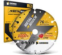 Disque de coupe diamanté Anvil Tools 76 x 1,8 x 10 mm pour métaux, acier et acier inoxydable, compatible avec Bosch GWS 12V-76, Metabo Powermaxx CC 12, or et argent