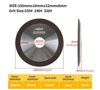 Disque De Coupe En Diamant Pour Affû70.De Fraise En Acier Au Tungstène,Meuleuse De Liaison En Résine,1pc - Type Black150x32x8x8mm-150 Grit