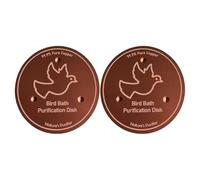 Disque de cuivre de bain d'oiseaux - Assiette de purificateur en 2 pièces pour jardin, arrière-cour, fontaine, colibri, avec support triple point, nettoyeur d'eau entièrement en saison, métal robuste