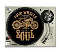 Disque de feutrine en liège pour platine vinyle - Motif de « Rebel Motor Soul » - Pour DJ