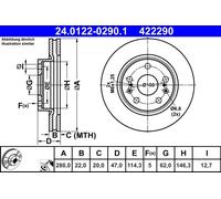 ATE Disque de frein 24.0122-0290.1 avant ventilé 1 pièce pour SUZUKI SX4 S-CROSS (JY) 2016-2022
