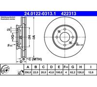Disque De Frein 24.0122-0313.1 ATE Pour HYUNDAI KIA