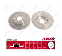 ABE Disque de frein C3F031ABE avant plein pour FIAT et OPEL (Corsa D 2009-2014) 1 pièce