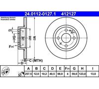 Disque de frein ALFA ROMEO 145 1.4 i.e. 24.0112-0127.1 (1 pcs)