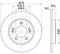 Disque de frein arrière PRO HELLA PAGID pour i30 KIA CEED PROCEED XCEED