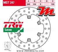 Disque de frein TRW MST247, 1 pièce