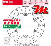 Disque de frein LUCAS TRW MST346, 1 Pièce