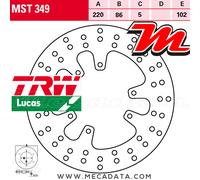 Trw Round Yamaha Xt 600 89 Rear Brake Disc Argenté