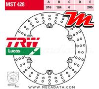 TRW Disques de frein arrière MST428 avec ABE, fixes