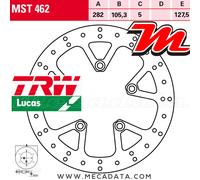 TRW Lucas Disque de frein MST462 arrière rigide Racing avec ABE