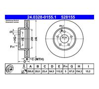 Disque de frein ATE PowerDisc 24.0328-0155.1, 1 pièce