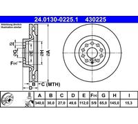 Disque de frein AUDI A3 1.0 TFSI 24.0130-0225.1