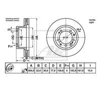 Disque de frein avant droit pour Audi Avant RS2 Quattro Porsche