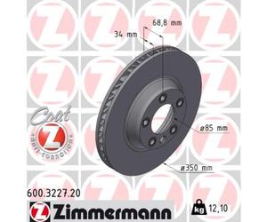 Disque de frein avant droit ZIMMERMANN 600.3227.20