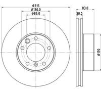 Disque de frein avant HELLA PAGID PRO High Carbon pour MERCEDES G-CLASS PUCH