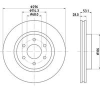 Disque de frein avant HELLA PAGID PRO pour NISSAN NAVARA RENAULT ALASKAN