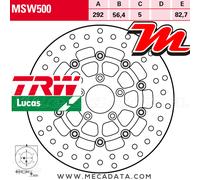 TRW Lucas Disques De Frein MSW500,DIAM.292MM,FLOTT.