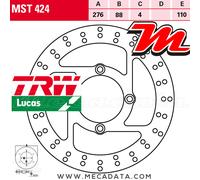 TRW Disque de frein Lucas MST424 - rigide - 1 pièce