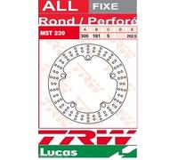 1x Disque de frein TRW MST239 adapté pour