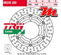 Disque de frein TRW MSW200, 1 Pièce