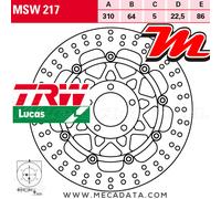 TRW Disque de frein MSW217 – Ø 310 mm, flottant, épaisseur 5 mm