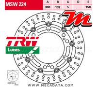 Disque de frein Avant TRW Lucas MSW 224 Yamaha XT 660 R (DM01) 2004+
